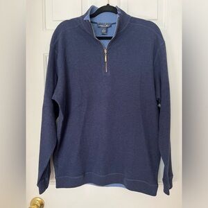 Caribbean Joe Men’s 1/4 Zip Pullover Blue Size Large